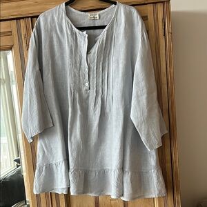 NEW Italian linen Light Gray Tunic Top